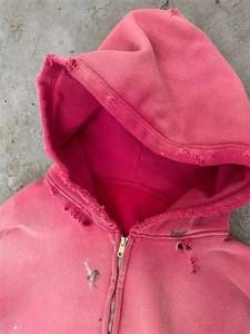 Sweat à capuche unisexe oversize avec fermeture éclair et double épaisseur pour hommes, effet soleil, délavé, délavé, vintage - Product Image 6