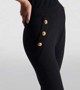 Vêtements d'hiver pour femmes, taille mi-haute, en laine, écologiques, coupe-vent, couleur noire, brodés, formels, à devant plat - Product Image 4