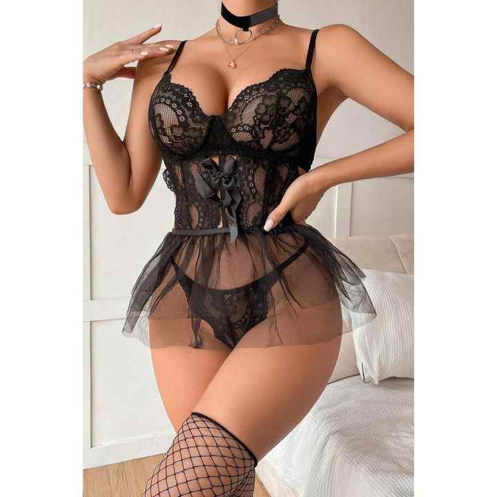 Babydoll Exposed Black L/XL