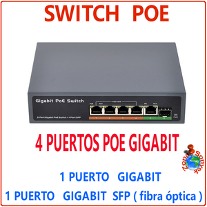 Commutateur PoE Gigabit 5 ports avec SFP, commutateur Ethernet VLAN QoS de bureau - Product Image 1