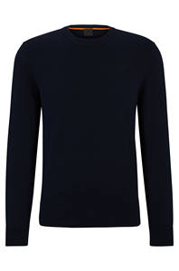 Pull en viscose/coton uni personnalisé OEM pour homme, anti-boulochage, col rond, logo sur le devant - Product Image 6