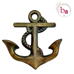 เสื้อโค้ทและตะขอแขวนหมวกเหล็กหล่อทองเหลืองโบราณทำด้วยมือรูปสมอ201 - Product Image 1