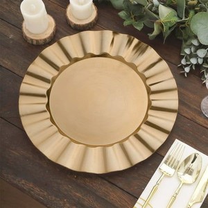 Copper Round Serving <b>Plate</b> for Home Hotel Restaurant <b>and</b> Dinnerware Serving <b>Plate</b> Gold Color Customized Size Food Serving <b>Plates</b> - Product Image 3