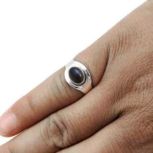 Mejor venta diseño clásico nueva llegada sólido 925 plata esterlina piedras preciosas joyería labradorita natural ovalada anillos hechos a mano OEM - Product Image 3