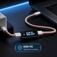 Cable de Carga Rápida USB C a USB C de 60W PD, Cable de Alimentación de Nailon Trenzado de 3A y 1m, Sincronización de Datos para Teléfono y Laptop OEM