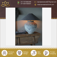 Meilleure vente Vintage Taupe abat-jour de haute qualité Pet lampe de Table de chevet verre bois Design Unique salon fabriqué Inde