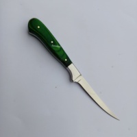 Cuchillo de chef de filete hecho a mano personalizado de 9 "con mango de madera Pakka, hoja de acero J2, incluye Funda de cuero, cuchillo para deshuesar pesca