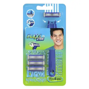 Gillettes Flexi Vibe 4UP - 1 pcs/pack, Las mejores cuchillas de afeitar para afeitado de hombres, Maquinilla de afeitar para hombres, Venta al por mayor hecha en Vietnam