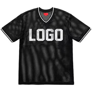 Différents t-shirts en maille Boxy Fit portent un logo personnalisé imprimé de bonne qualité T-shirts en maille Boxy réguliers à manches courtes neufs faits à la main - Product Image 6