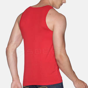 Débardeur en tricot respirant imprimé avec logo personnalisé pour hommes, séchage rapide, polyester/coton, gilet d'entraînement décontracté, design sans manches - Product Image 3