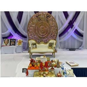 Hindu Wedding Mandap <b>Backdrop</b> Round <b>Frame</b> New Style Round <b>Frame</b> for Wedding Imperial Wedding Golden Round <b>Frame</b> - Product Image 1