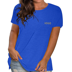 T-shirts tendance 100 % coton personnalisés, tricotés, respirants, grandes tailles pour femmes, OEM ODM, faible MOQ, fabricant de vêtements BD - Product Image 2