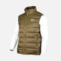 Veste demi-rembourrée élégante pour homme Navigate, 90% duvet d'oie, 10% plumes, super chaude, douce, légère, nylon marron