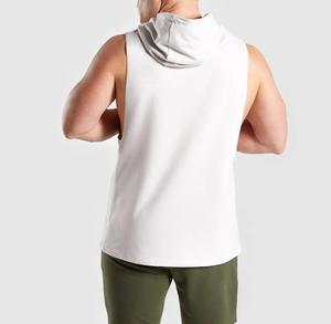 Top quality breathable drop armhole stringer vest <b>mens</b> gym fitness <b>pullover</b> <b>sleeveless</b> tank top hoodie - Product Image 5