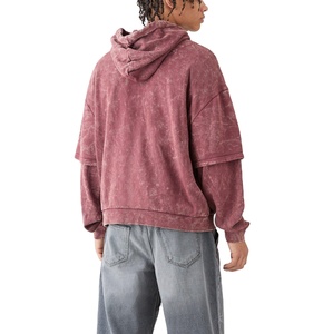 Sweat à capuche d'hiver pour homme en molleton épais avec logo personnalisé OEM, impression en relief polyester/coton de haute qualité - Product Image 3