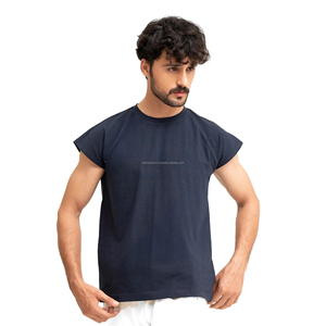 Camiseta sin mangas de algodón suave para hombre con un logotipo personalizado de ajuste elegante y estilo sin mangas para un rendimiento cómodo en el gimnasio - Product Image 2