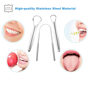 Ensemble de nettoyage de langue en cuivre écologique grattoir d'hygiène buccale en acier inoxydable avec logo laser pour une haleine fraîche - Product Image 3