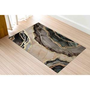 Brown Marble Printed <b>Rug</b>: <b>Chenille</b>, Modern, Home Decor, Thick, Wedding, Kitchen, Area,<b>Chenille</b> <b>Rug</b> - Product Image 5