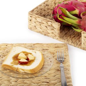 Meilleures ventes : Set de table décoratif carré en jacinthe d'eau, tressé à la main, naturel, avec fonction de dessous de verre et de protection thermique, fabriqué au Vietnam - Product Image 5
