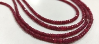 Collier de perles facettées rondes en rubis corindon naturel rouge de 4 mm, de haute qualité, non chauffées, certifiées, avec fermoir magnétique