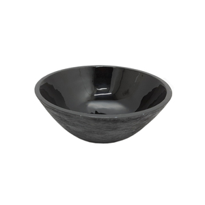 Bol à fruits rond en bois émaillé noir Bol à salade de cuisine écologique pour la maison et les hôtels pour le service des aliments - Product Image 1