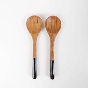 Best Quality Set of 2 Attractive Salad <b>Serving</b> Wooden and Resin <b>Spoons</b> Modern Design Stainless and Bamboo Forks for Weddings - Product Image 1