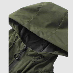 Chaqueta Cortavientos Impermeable y Transpirable para Hombre, Ligera, de Softshell, con Cuello Alto, Cierre Frontal con Cremallera, Reflectante, Estilo Urbano - Product Image 2