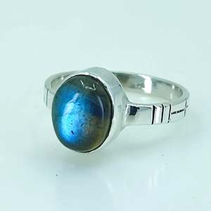 Boho Style Labradorite Oval Cut 925 Sterling Silver Handmade Ring Perfect November Birthstone Jewelry Gift for Her Birthday - Product Image 2