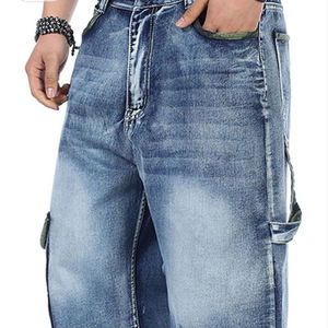 Customized Wholesale Men's Vintage Distressed Denim Shorts Casual Straight Style with Rivet Button <b>Decor</b> for <b>Summer</b> and Winter - Product Image 1