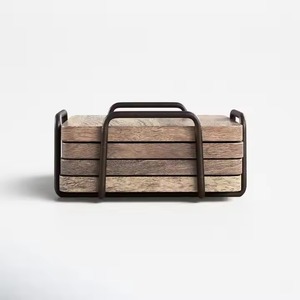 Posavasos de madera de olivo a granel tamaño personalizado desechable para tazas personalizadas con logotipo láser - Product Image 4