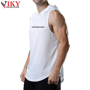<b>Men</b> Hooded Tank Top Custom Logo Running Sleeveless Hoodies Solid Blank Best Material in <b>White</b> Color <b>Men</b> <b>Hoodie</b> - Product Image 3