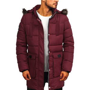 2025 chaqueta Parka Reversible a prueba de viento de invierno para hombre, abrigo de nailon de Color sólido con cremallera, prendas de vestir informales largas de talla grande, forro polar para exteriores - Product Image 2