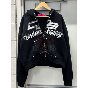 Sudadera con Capucha Personalizada 100% Algodón Grueso de 500 g/m², Sudadera con Estampado Serigrafiado, Lavado Desteñido al Sol, Sudadera Cruzada para Hombre - Product Image 1