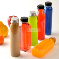 Botella de Plástico PET Desechable de 280 ml (10 oz) Libre de BPA, con Tapa Abatible, 100% Apta para Alimentos, Impresión de Logotipo Personalizado con Serigrafía JSJ
