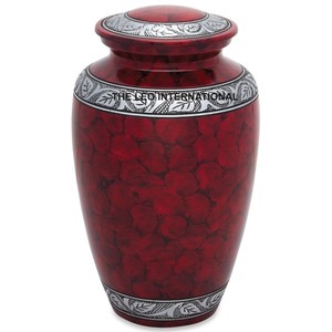 Stockage d'urnes pour adultes standard classiques en laiton massif poli brillant en métal crémation d'urnes décoratives pour adultes - Product Image 5