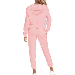 Nouvel arrivage de survêtements pour femmes survêtement de couleur unie avec impression de logo personnalisé survêtement de haute qualité à bas quantité minimale de commande pour femmes - Product Image 3