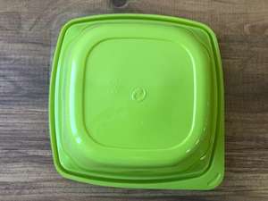 Ensaladera cuadrada de 1000 cc, gran oferta de alta calidad, utensilios de cocina para el hogar, HoReCa, tapa desechable verde con bisagras para mascotas, frutero grande - Product Image 5