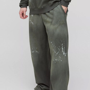 Survêtement sport personnalisé avec impression sur écran, effet délavé au soleil, pour hommes, survêtement évasé, nouveau design streetwear, survêtement évasé à prix avantageux - Product Image 5