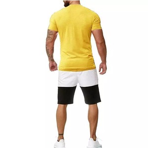 Survêtement d'été 2 pièces personnalisable pour hommes Style décontracté avec strass 100% coton T-shirt ensemble court imprimé - Product Image 2