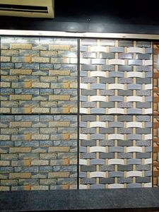 เอฟเฟกต์3D ความหนา9มม. 30*60ซม. ตกแต่งด้วยแสงความหนา9มม. การผสมผสานสีเข้มภายนอกกำแพงเซรามิกชั้นโรงแรมกลางแจ้ง - Product Image 2