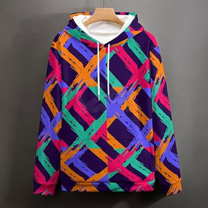 Sweats à capuche vierges de haute qualité vente en gros de sweats à capuche patchwork multicolores coupés et cousus personnalisés pour hommes - Product Image 3