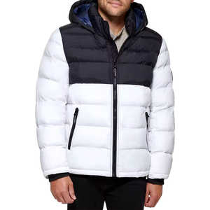 Wholesale Fashion Men's <b>Hooded</b> Puffer <b>Jacket</b> in Custom Designs-Waterproof Casual Winter Embroidered Solid Zipper High Quality - Product Image 1