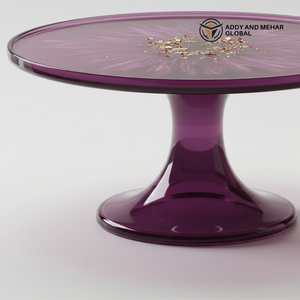 Elegante Soporte Redondo para Tartas de Resina Morada con Superficie Antiadherente Ecológica, Diseño Contemporáneo para Tartas y Golosinas - Product Image 4