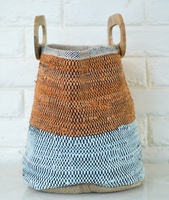 Bolso Bandolera de Algodón Hecho a Mano para Mujer, Tendencia 2026, Bolso de Compras y Playa Duradero con Parte Superior Abierta y Asa de Madera, Diseño Personalizado