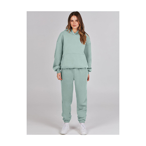 Sudaderas con capucha y pantalones de chándal con logotipo personalizado, conjunto para correr, sudaderas con capucha de gran tamaño para mujer, de 2 piezas chándal, conjunto de pantalones de chándal y Sudadera con capucha - Product Image 3