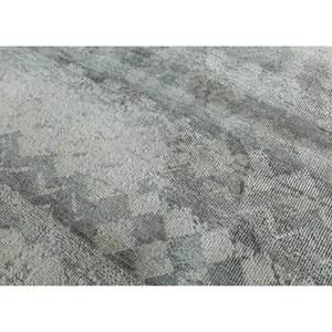 Tapis en soie noués à la main Gulmarg AKPS-1009, motif géométrique et abstrait, rectangulaire, patchwork pour couloir, salon, noir et gris - Product Image 3