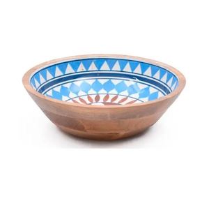 Vaisselle décorative de bol en bois imprimé coloré élégant pour le service de cuisine de salle à manger et le style intérieur unique de la maison - Product Image 5