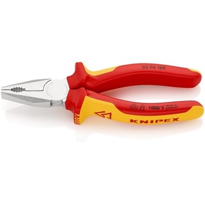 คีมปากแหลม KNIPEX รุ่น VDE Certified ขนาด 160 มม. พร้อมด้ามจับชุบโครเมียมหลายชั้น - Product Image 1