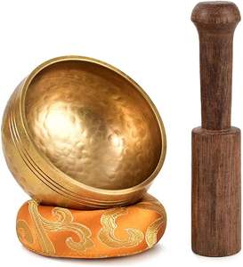 Bol chantant en laiton plaqué or de qualité de luxe de taille personnalisée, parfait pour la thérapie par le son tibétain et les pratiques de relaxation - Product Image 1