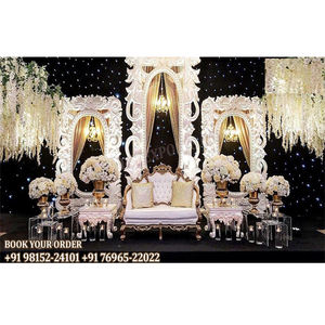 Comprar Marco de escenario de boda de fibra grande magnífica decoración de escenario de recepción de boda india decoración de escenario de recepción moderna India - Product Image 1